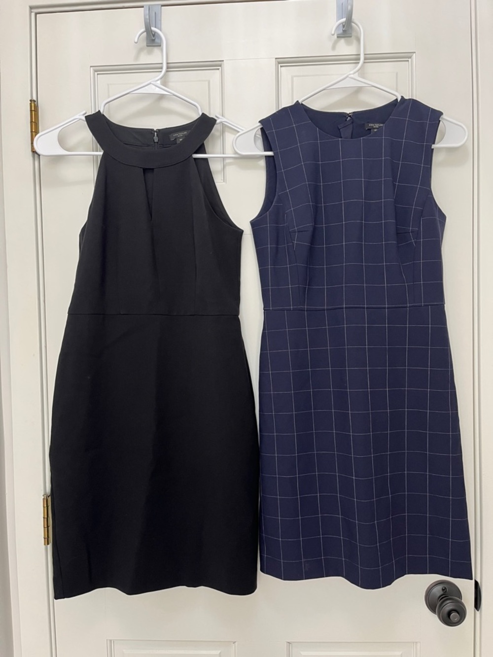 Ann Taylor Sleeveless Mini Dress Bundle in Black and Navy Windowpane - Size 00P